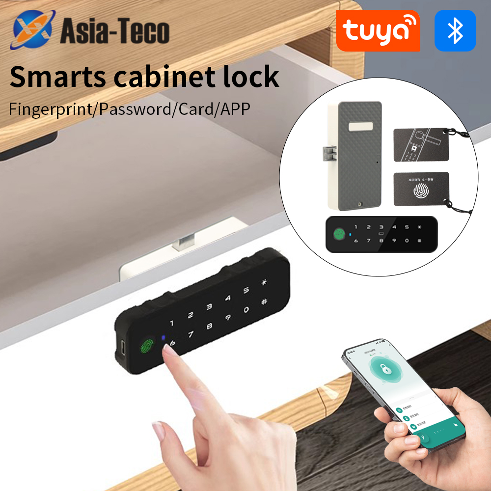 Smart Door Lock - Tuya Bluetooth Smart Wood Cabinet Fingerprint