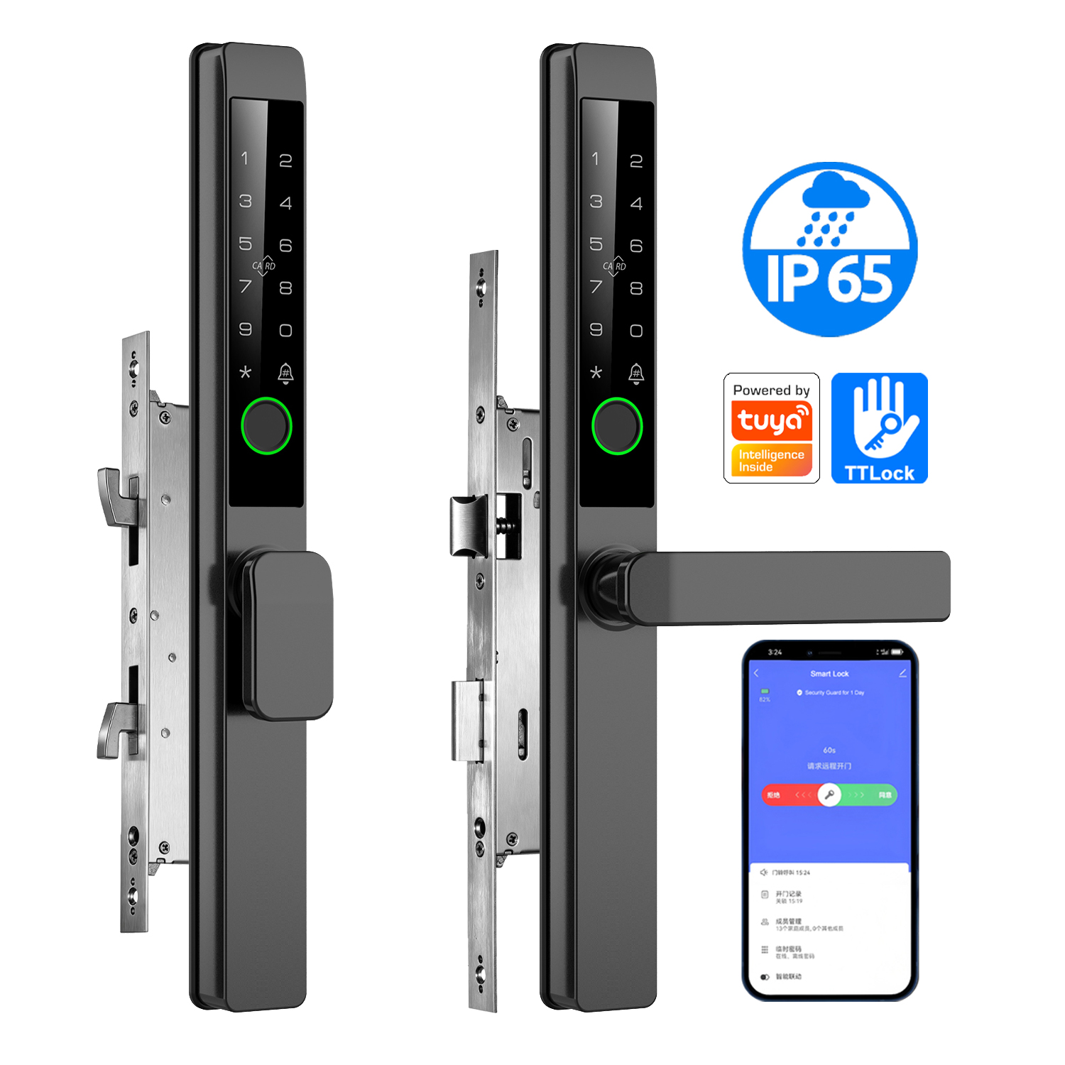 Smart Door Lock - Tolink Key Card Password Tuya Wifi