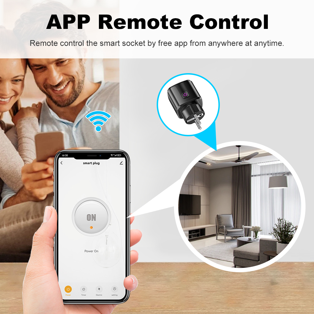 Smart Wall Socket - Smart 20A EU Plug WiFi+Bluetooth Socket