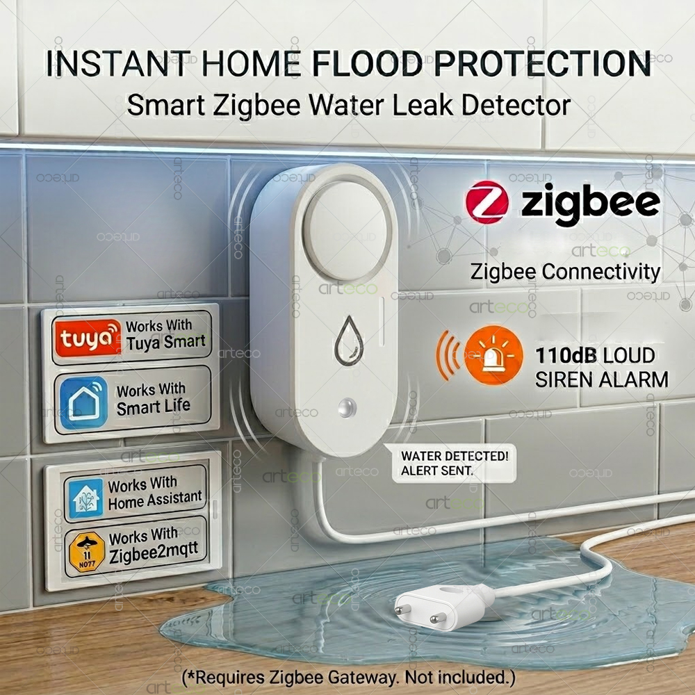 Smart Home Theater - Zigbee Water Leak Detector Smart Home