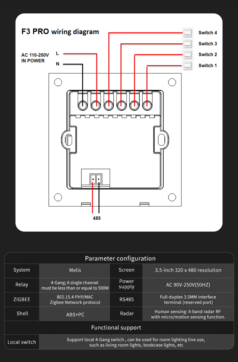 4 Gang Zigbee Smart Life Smart - Smart Home Control Panel ulasan dan harga