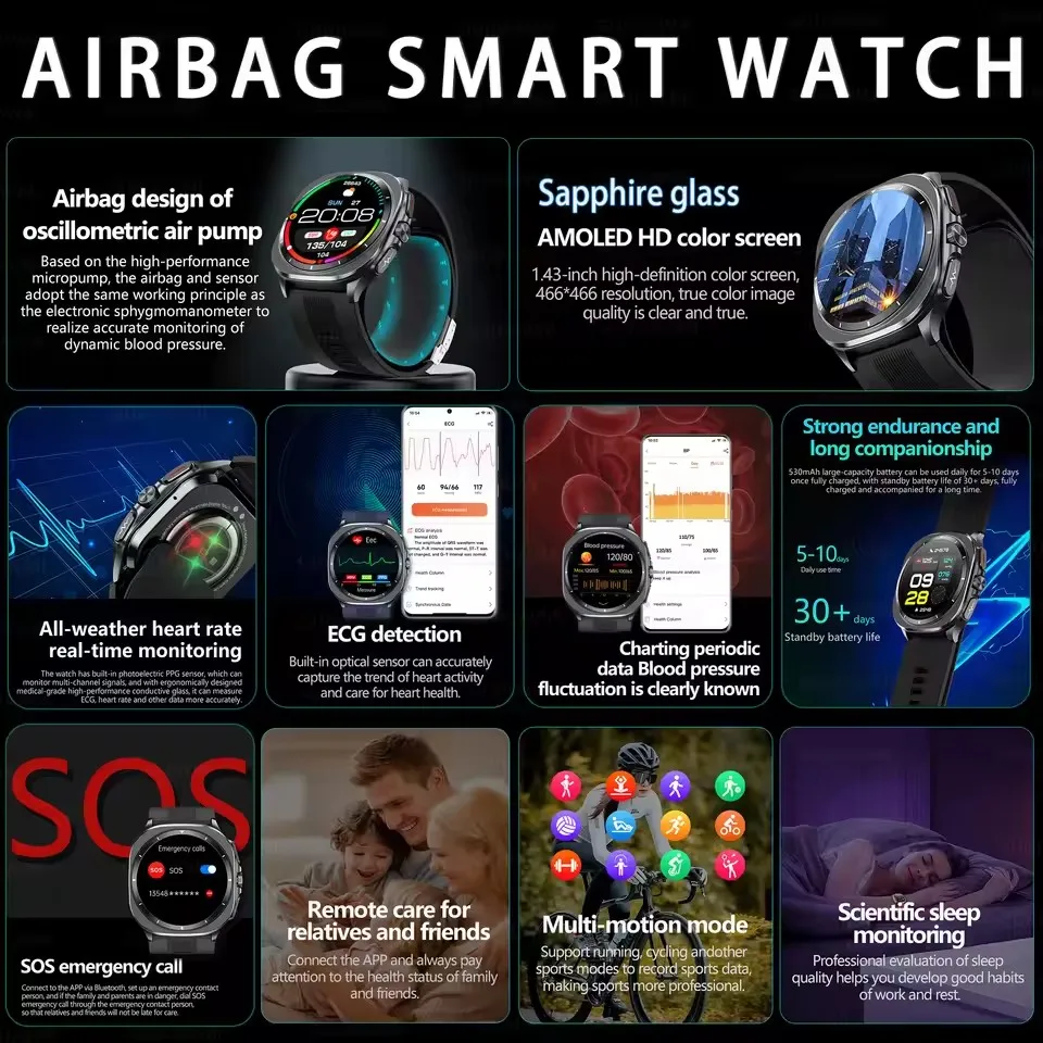 2026New Air Pump Smartwatch Bl - Smart Home Wellness ulasan dan harga