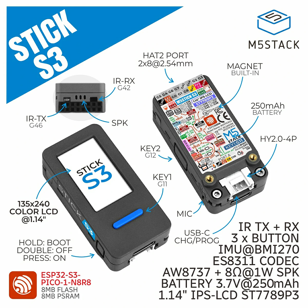 M5Stack M5StickS3 ESP32-S3 IoT - Smart Home Monitor ulasan dan harga