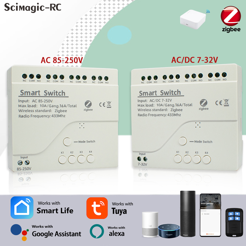 4CH Zigbee Tuya Smart Home Rel - Smart Home Google Assistant ulasan dan harga