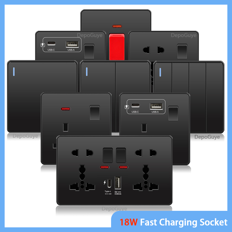 Universal Black USB Type-C 18W - Smart Wall Socket ulasan dan harga