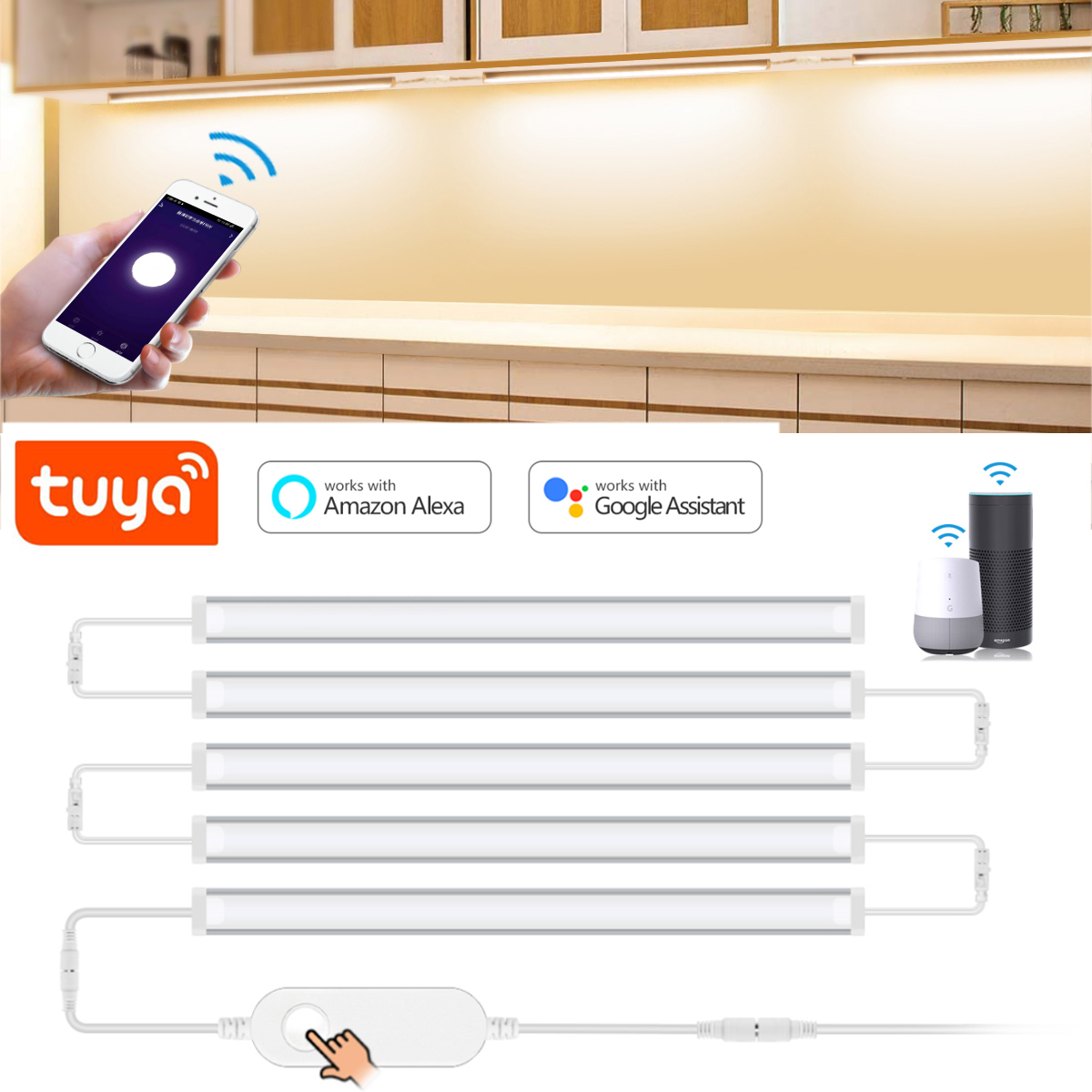 1-5 Pcs Kitchen Tuya Smart LED - Smart Home Theater ulasan dan harga