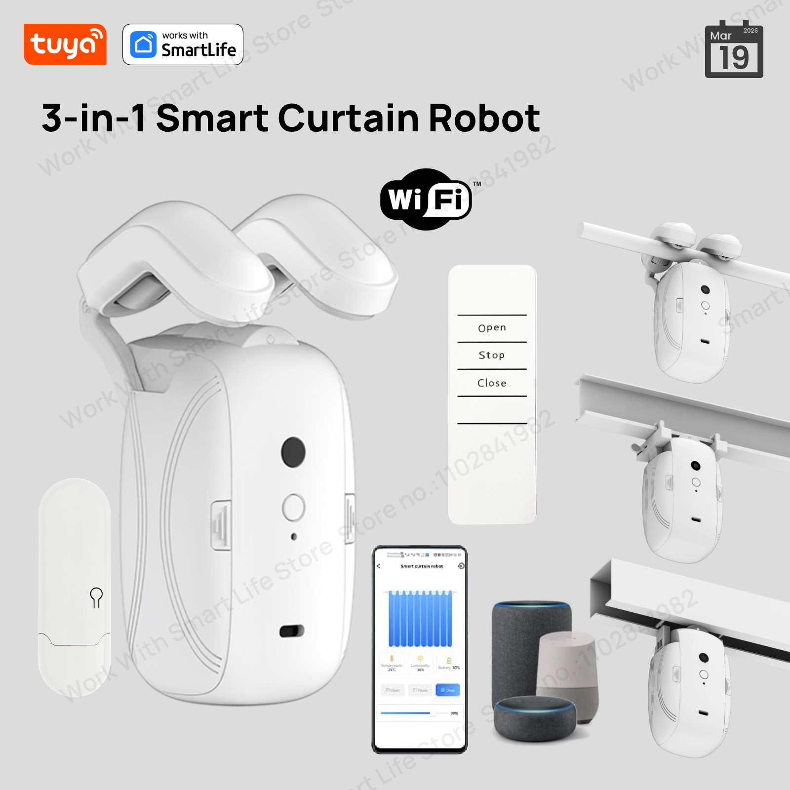 1/2PCS Tuya Smart WiFi Curtain - Smart Home Control Panel ulasan dan harga