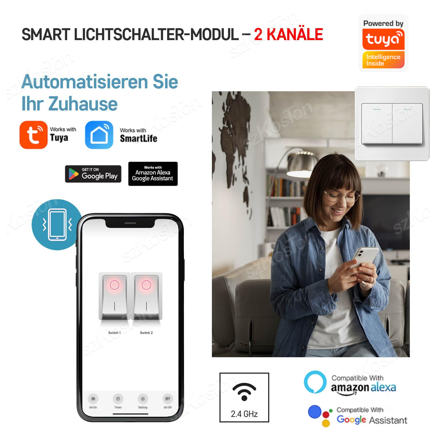 16A Tuya WiFi Smart Switch Mod - Smart Home Google Assistant ulasan dan harga