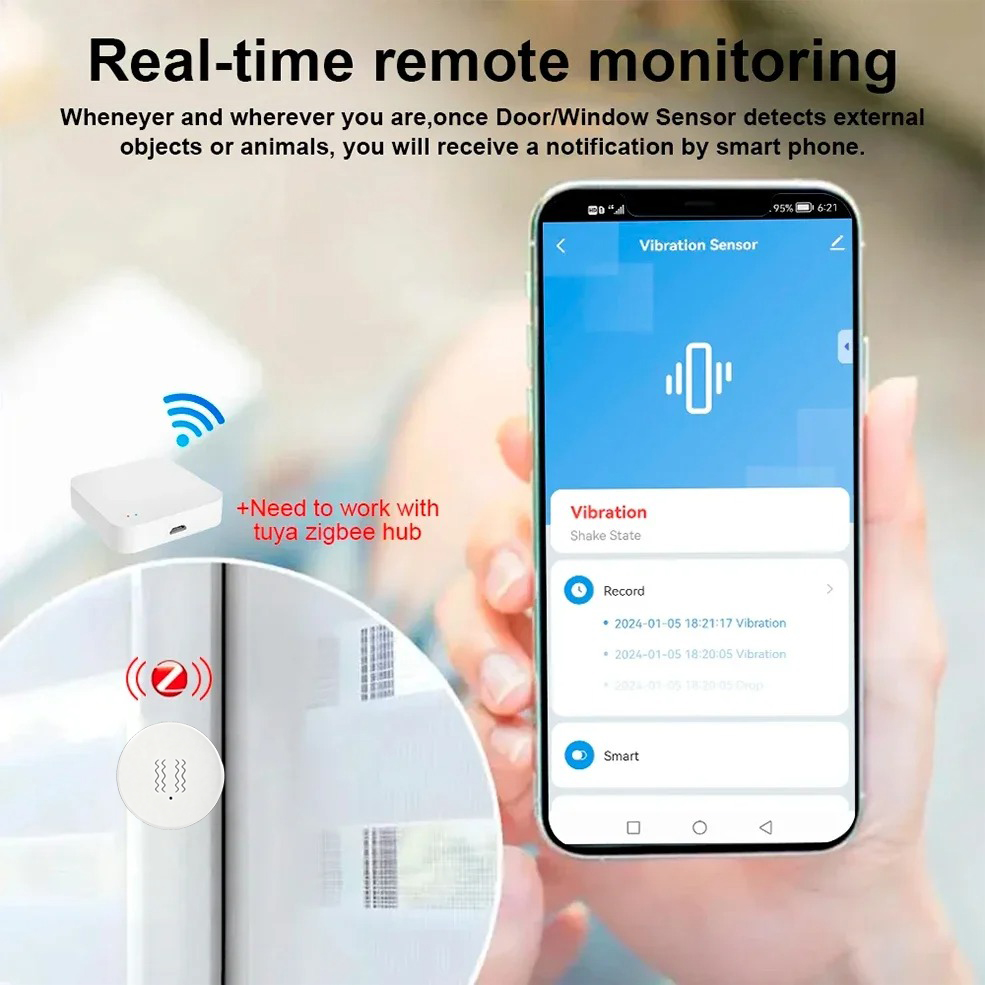Tuya ZigBee Smart Vibration &  - Smart Home Google Assistant ulasan dan harga