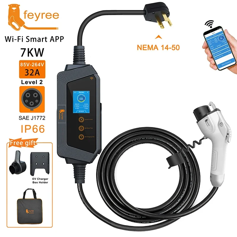 feyree Type1 Portable EV Charg - Smart Wall Socket ulasan dan harga