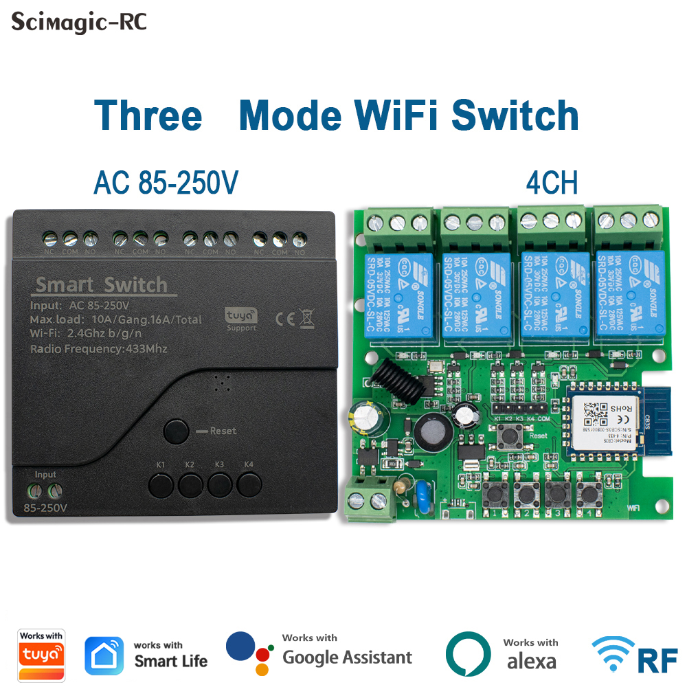 Black Style Tuya 4CH Wifi Smar - Smart Home Utilities ulasan dan harga
