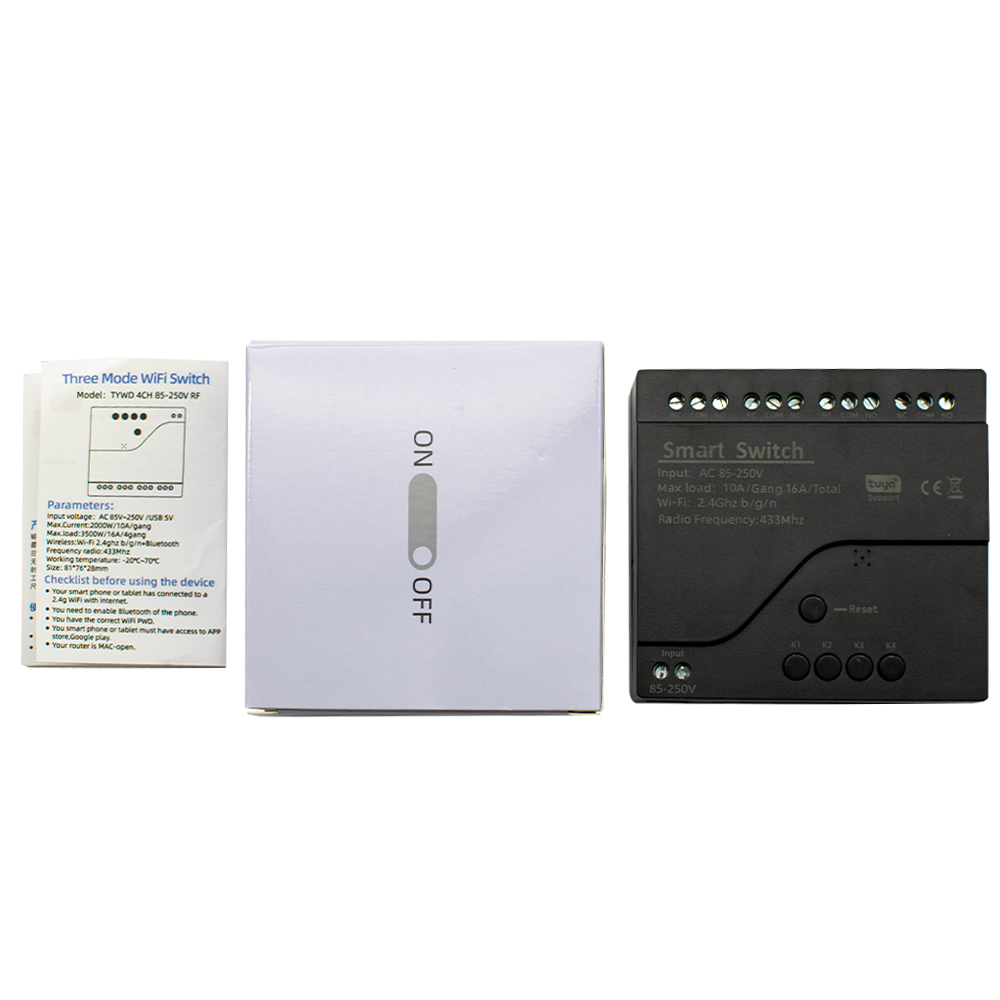 Black Style Tuya 4CH Wifi Smar - Smart Home Utilities ulasan dan harga