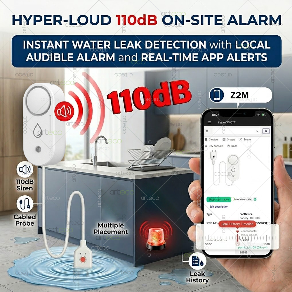 Zigbee Water Leak Detector Sma - Smart Home Theater ulasan dan harga