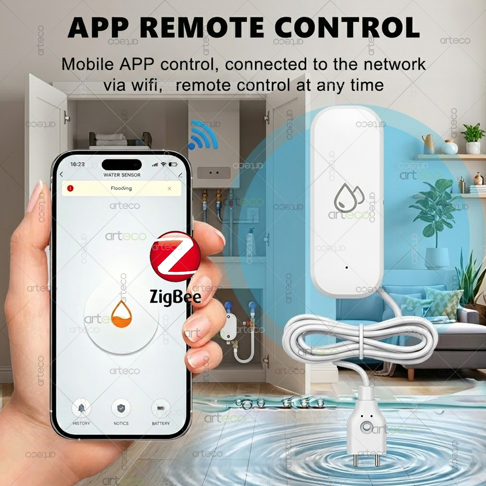 Zigbee Water Leak Detector Sma - Smart Home Theater ulasan dan harga