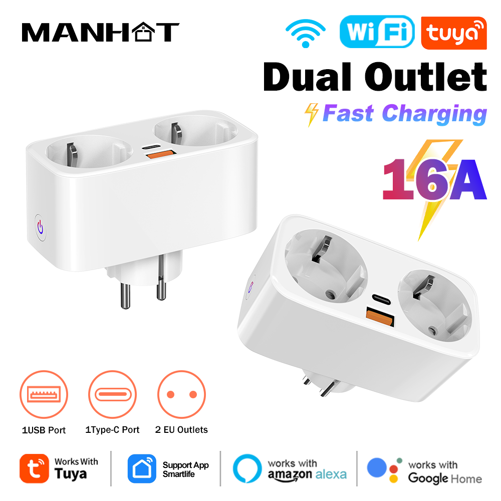 Tuya 16A WiFi Smart EU Plug PD - Smart Home Google Assistant ulasan dan harga