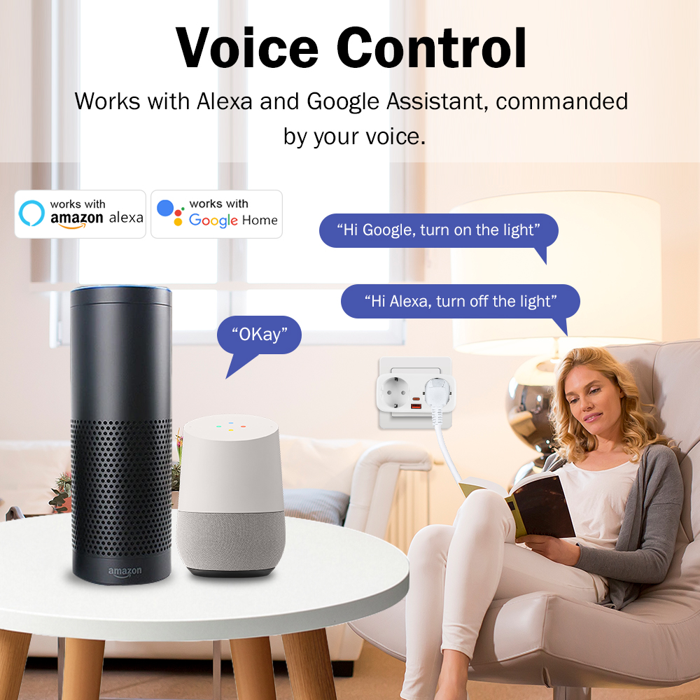 Tuya 16A WiFi Smart EU Plug PD - Smart Home Google Assistant ulasan dan harga