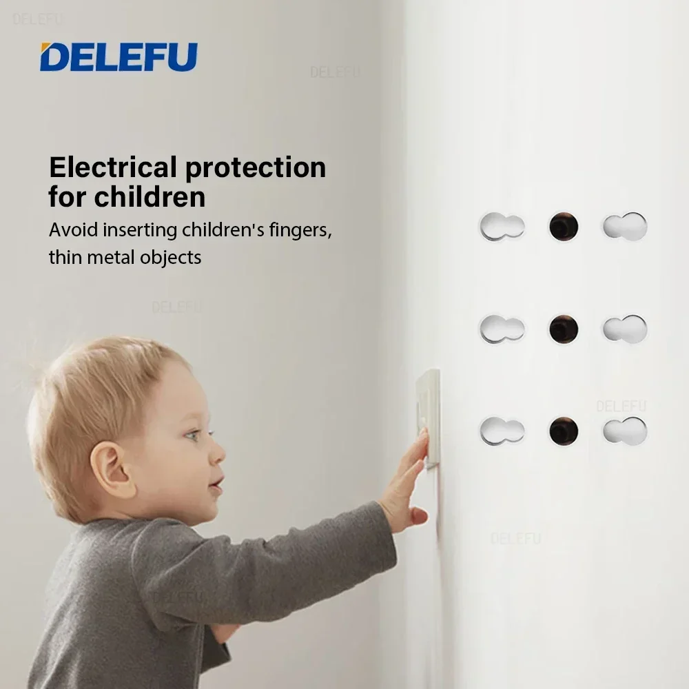 DELEFU Black Retardant PC Ital - Smart Wall Socket ulasan dan harga