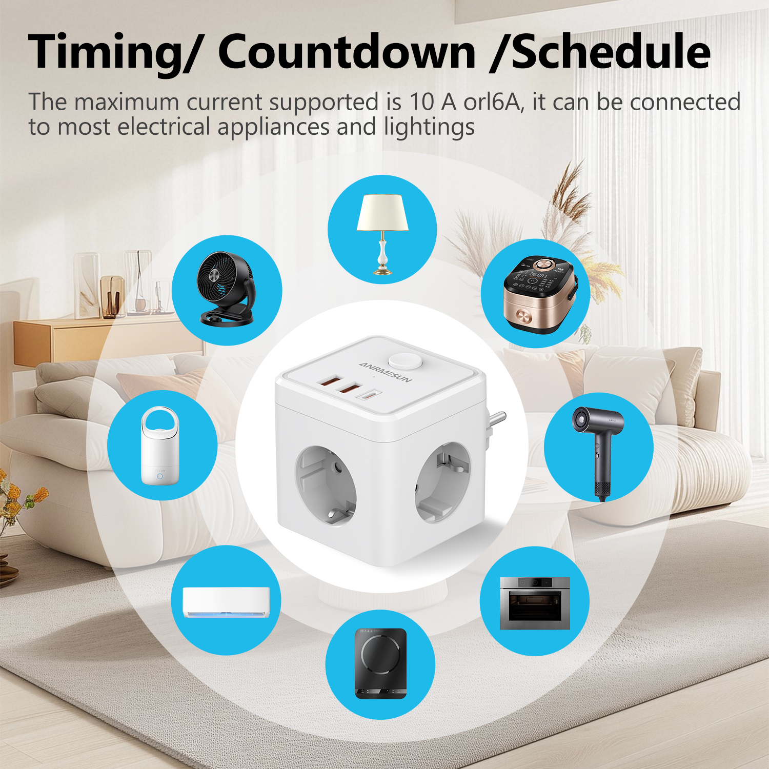 3 EU Plug 2 USB-A 1 Type-C Por - Smart Home Utilities ulasan dan harga