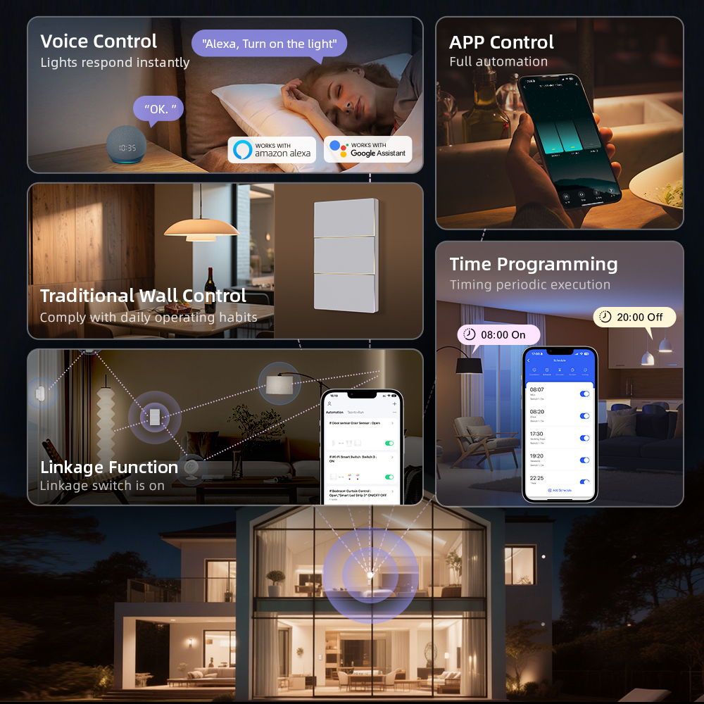 AVATTO 1/2/3/4 Gang WiFi Smart - Smart Home Google Assistant ulasan dan harga