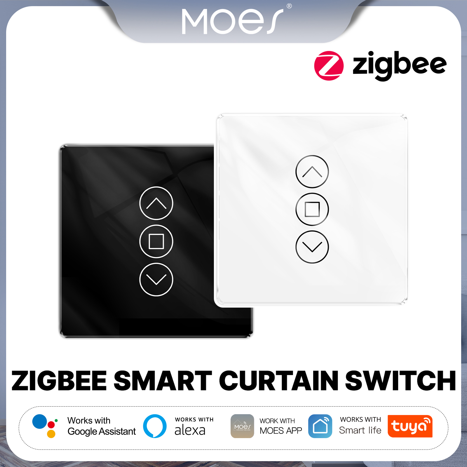 MOES Tuya ZigBee Smart Curtain - Smart Home Touchscreen Control Panel ulasan dan harga