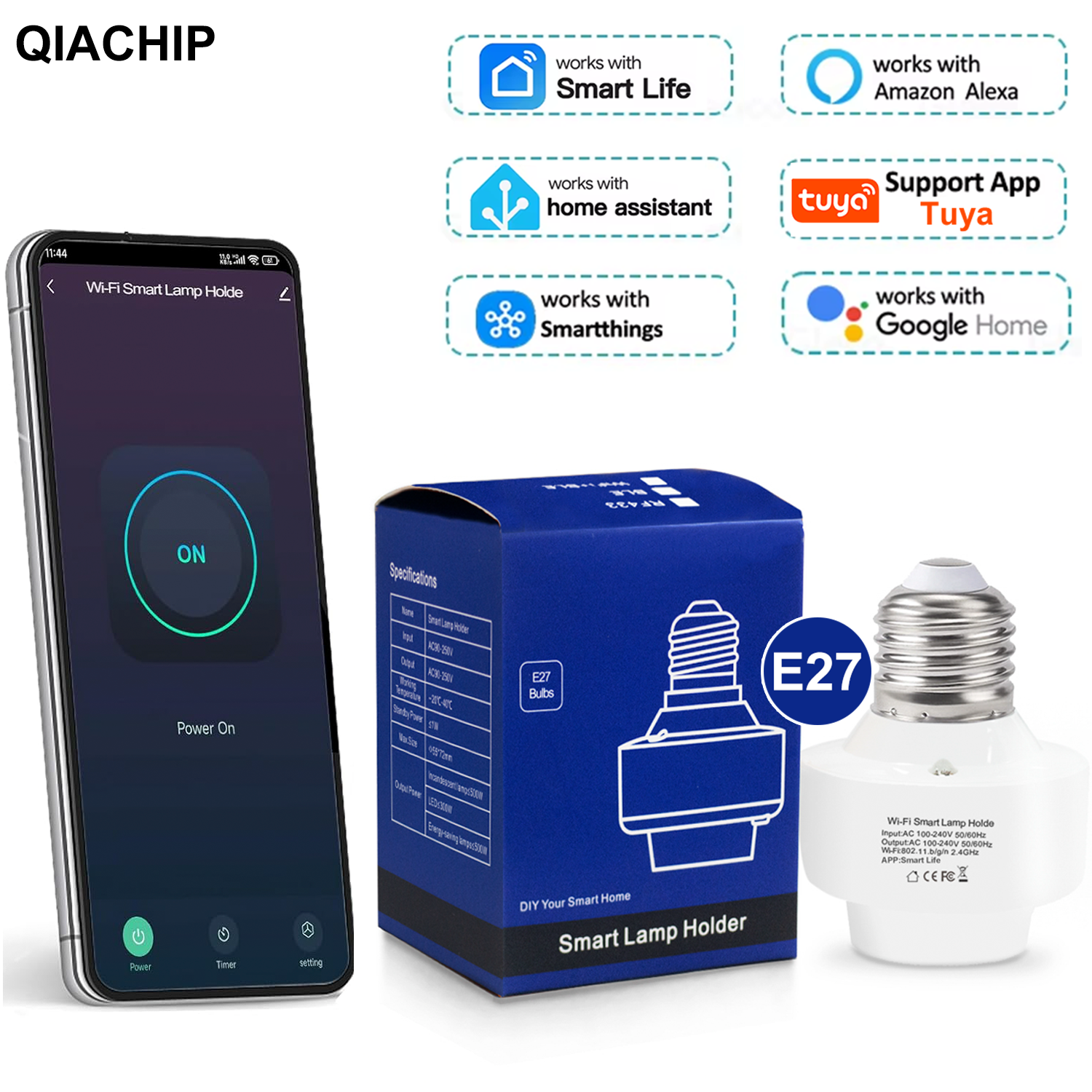 Tuya Smart E27 Socket Switch A - Smart Home Google Assistant ulasan dan harga