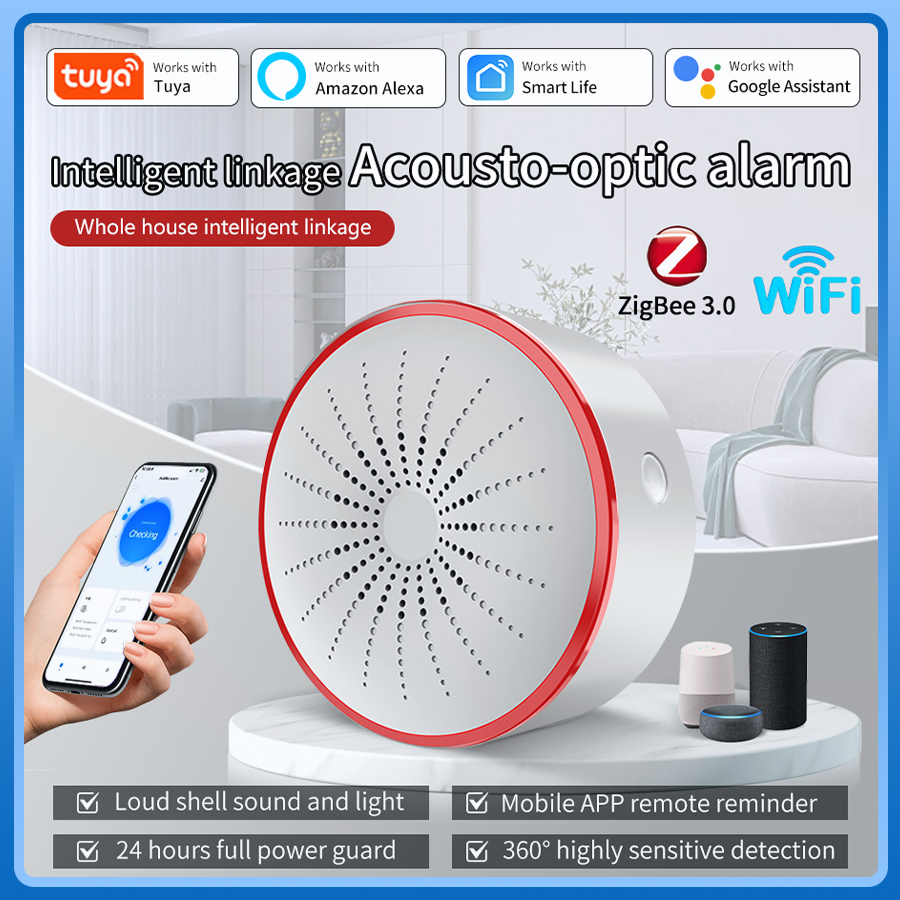 Tuya WiFi ZigBee Alarm Siren S - Smart Home Theater ulasan dan harga
