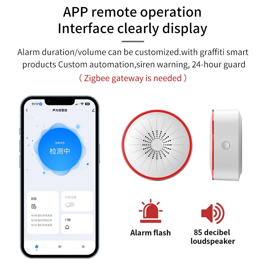 Tuya WiFi ZigBee Alarm Siren S - Smart Home Theater ulasan dan harga